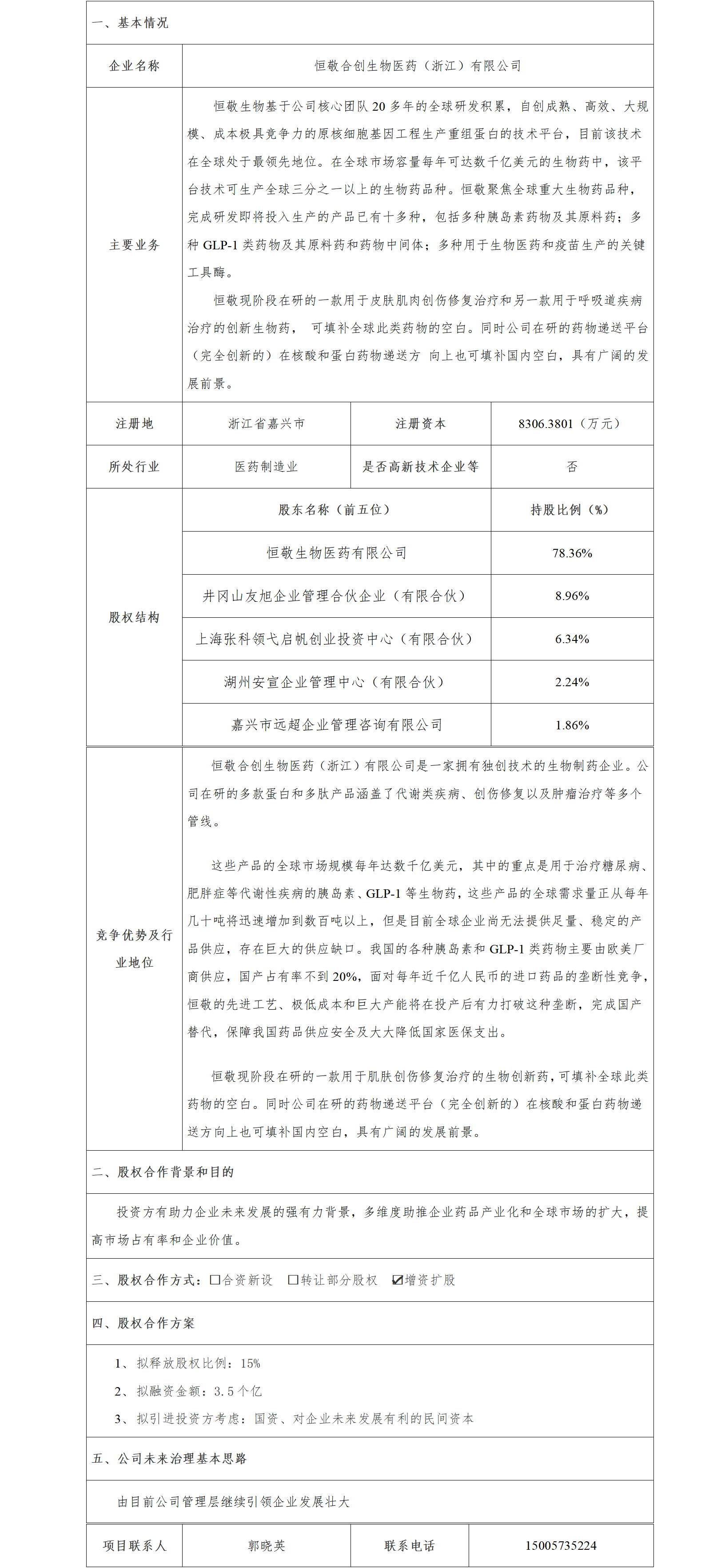 24股權(quán)合作-發(fā)改委-恒敬合創(chuàng)生物醫(yī)藥（浙江）有限公司年產(chǎn)1.25億支胰島素及胰島素類似物注射劑、3噸胰島素原液及多肽制品、50公斤工業(yè)酶項(xiàng)目_01.png